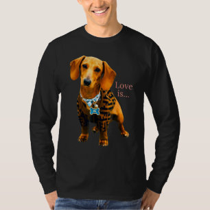Camiseta Dachshund Weiner Perro Mamá Papá Ama Doxie Cortar 