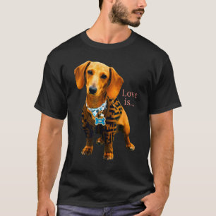 Camiseta Dachshund Weiner Perro Mamá Papá Ama Doxie Cortar 