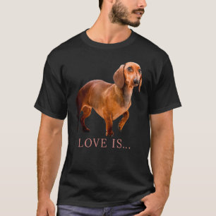 Camiseta Dachshund Weiner Perro Mamá Papá Ama Doxie Cortar 