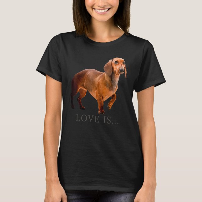 Camiseta Dachshund Weiner Perro Mamá Papá Ama Doxie Puppy C (Anverso)