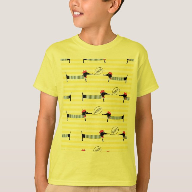 Camiseta Dachshund Wiener Dog Bonjour (Anverso)