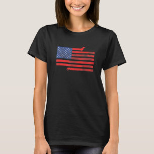 Camiseta Dachshund Wiener Dog Daschund Bandera Americana