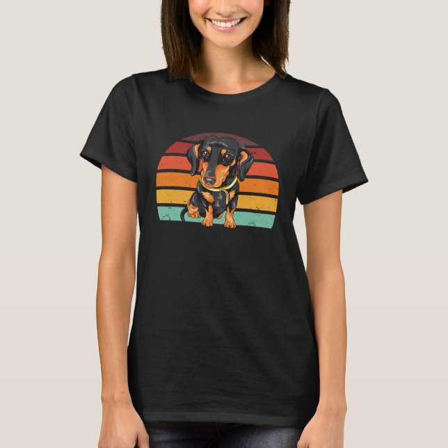 Camiseta Dachshund Wiener Dog Retro Vintage (Anverso)