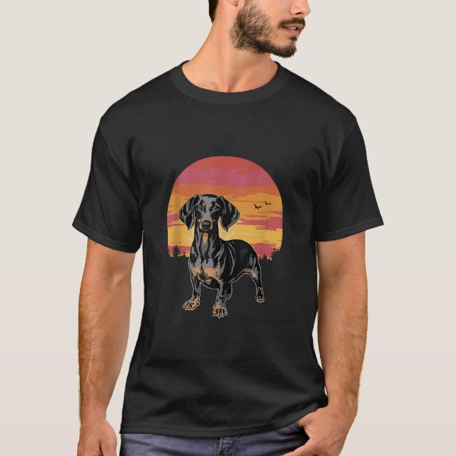 Camiseta Dachshund Wiener Dog Sunset Garden Nature Lover Ta (Anverso)