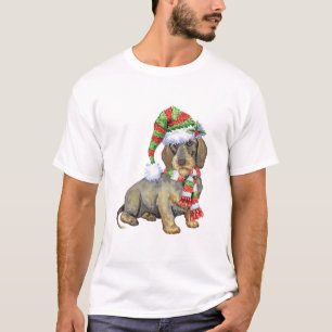 Camiseta Dachshund Wirehaired feliz de Howlidays