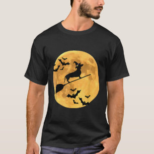 Camiseta Dachshund Witch Dog Halloween Moon Broomstick Broo