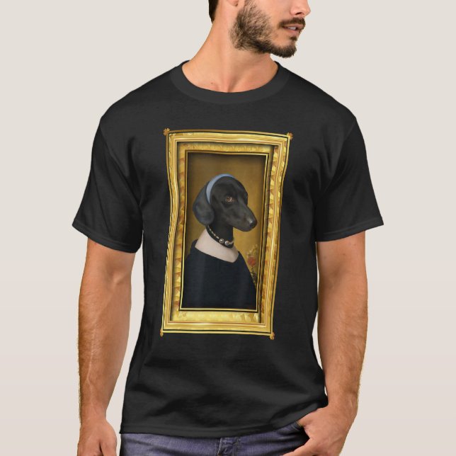 Camiseta Dachshund with a Pearl Necklace Painting Dachshund (Anverso)