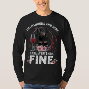 Camiseta Dachshund Y El Vino Hacen De Todo Un Buen Vino
