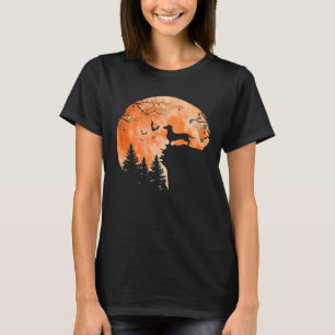Camiseta Dachshund Y Moon Silhouette Perro Lover Halloween