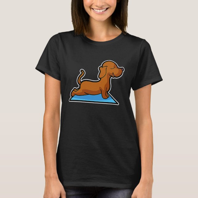 Camiseta Dachshund Yoga Poses Sport Gymnastics Ohmmm Heartb (Anverso)