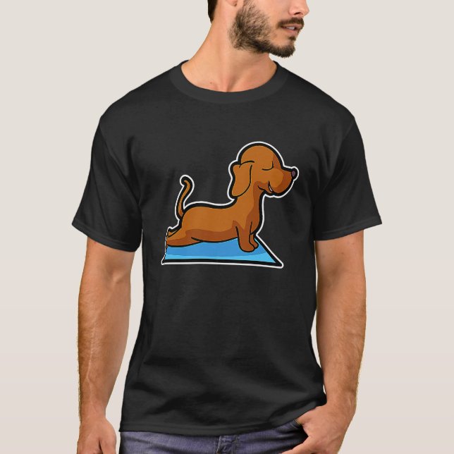 Camiseta Dachshund Yoga Poses Sport Gymnastics Ohmmm Heartb (Anverso)