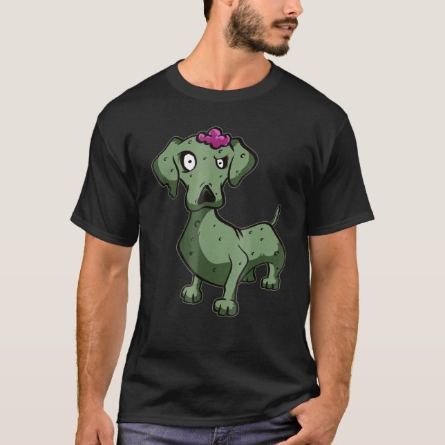 Camiseta Dachshund Zombie Living Dead Halloween (Anverso)