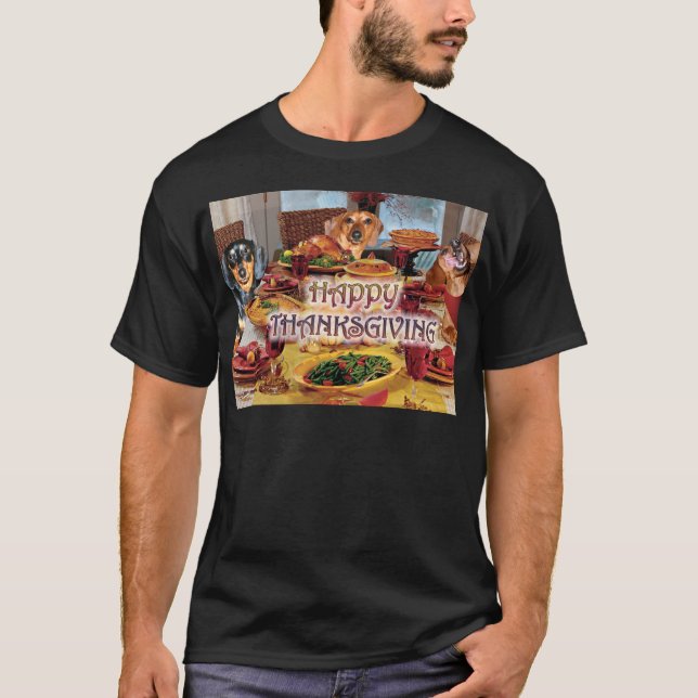 Camiseta Dachshunds de la acción de gracias (Anverso)