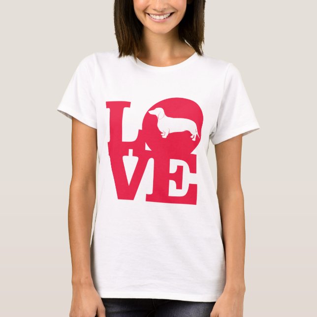 Camiseta ¡Dachshunds del amor!!! (Anverso)