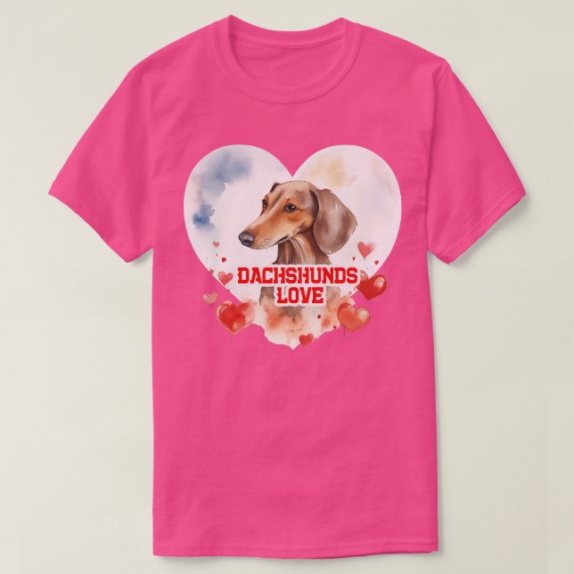 Camiseta Dachshunds Love 2 (Diseño del anverso)