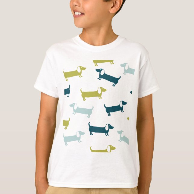 Camiseta Dachshunds preciosos en grandes colores (Anverso)