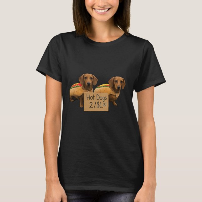 Camiseta Dachshunds sold as hot dogs (Anverso)