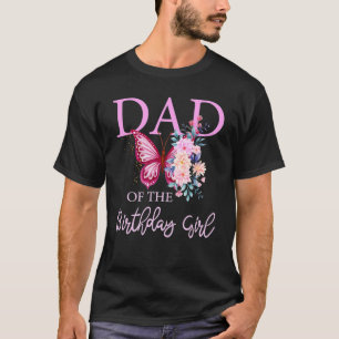Camiseta Dad 1st First Birthday Matching Family Butterfly F