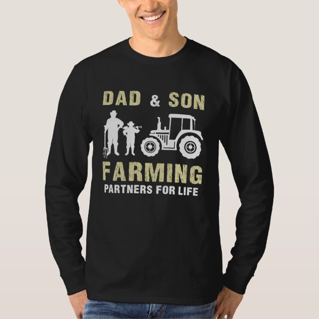Camiseta Dad And Son Farming Partners For Life Farmer Fathe (Anverso)