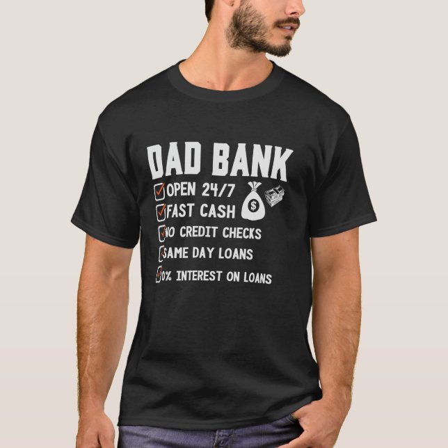 Camiseta DAD BANK Shirt Dinero rápido sin cheque de crédito (Anverso)