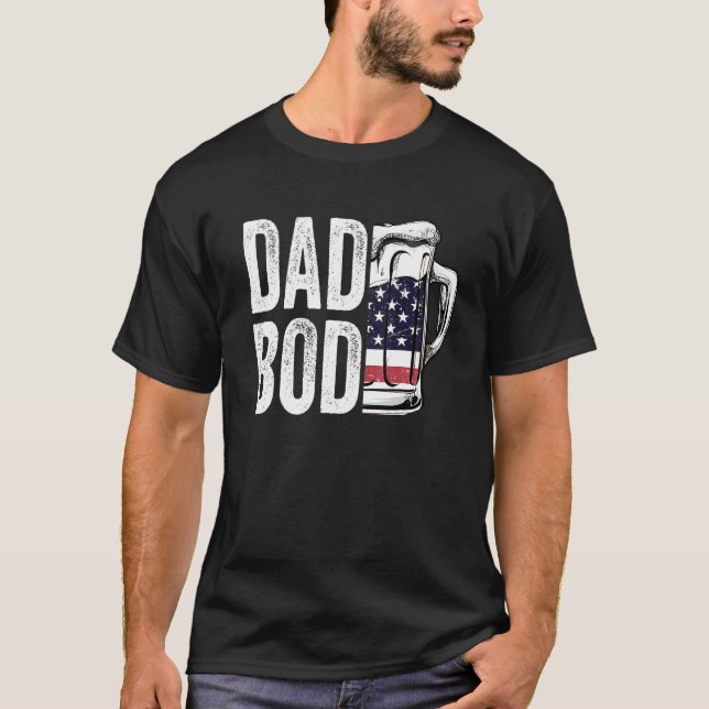 Camiseta Dad Bod Beer Bandera Americana America Beer Father (Anverso)