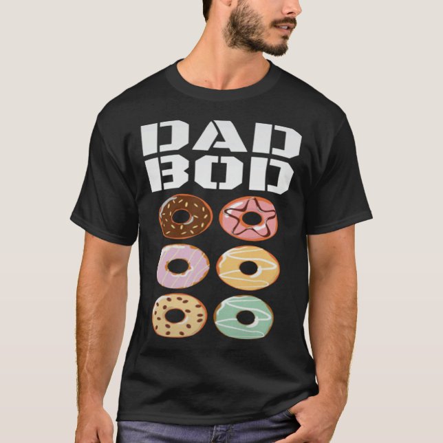 Camiseta Dad Bod   Donut Six Pack Daddy Gym (Anverso)