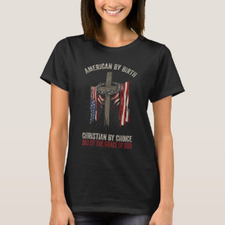 Camiseta Dad by the Grace of God American Flag