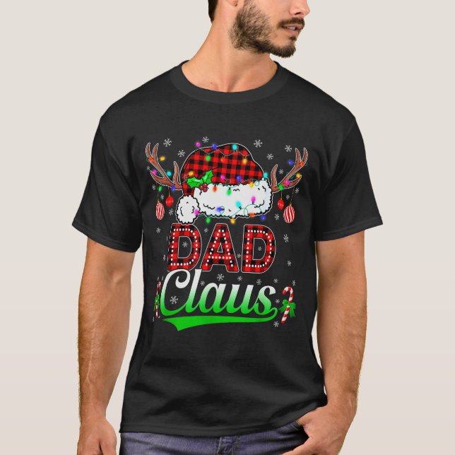 Camiseta Dad Claus Christmas Lights Matching Family Xmas Pa (Anverso)