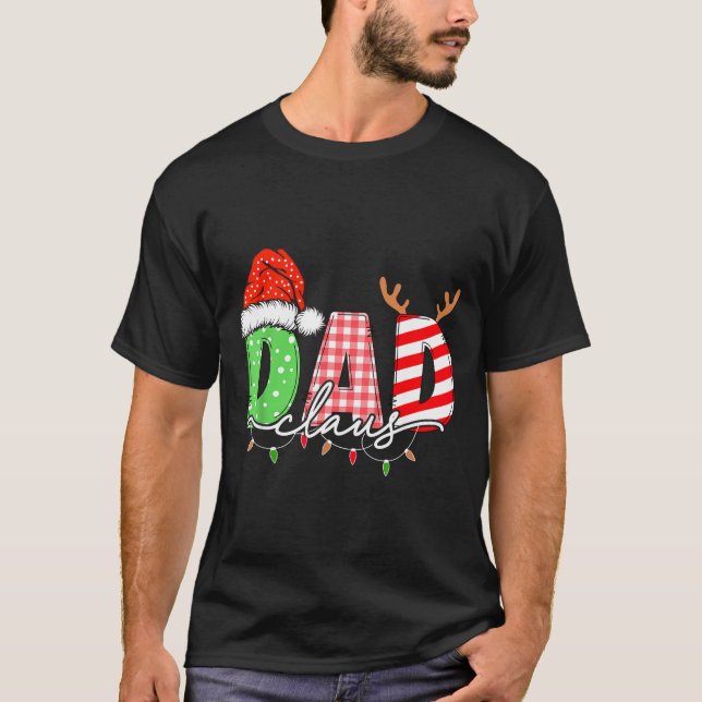 Camiseta Dad Claus Xmas Christmas Lights Pajama Family Matc (Anverso)