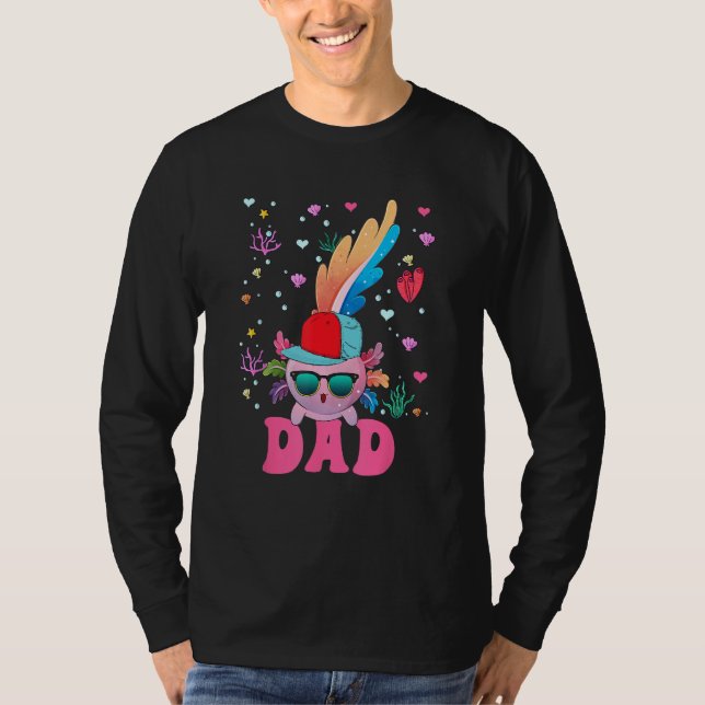 Camiseta Dad Cute Axolotl Sunglasses Wearing Cap Costume Fa (Anverso)