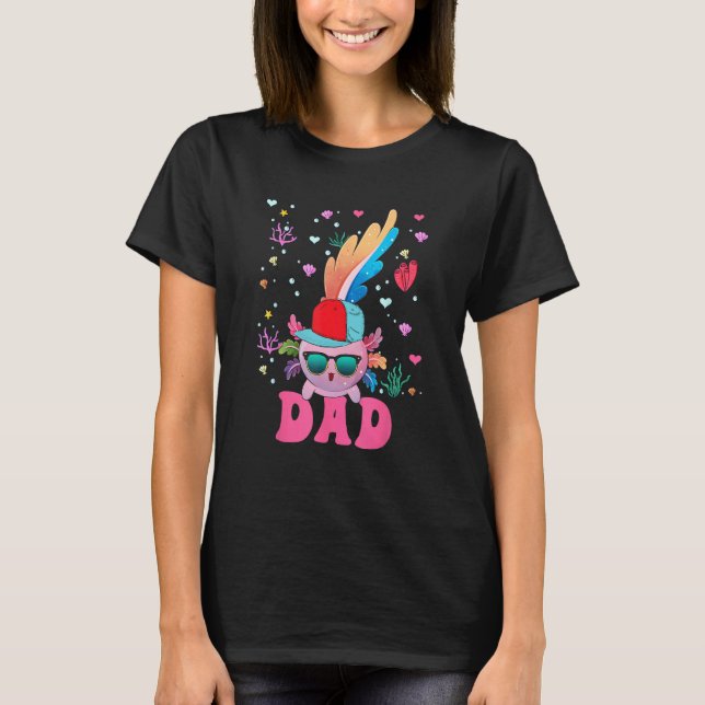 Camiseta Dad Cute Axolotl Sunglasses Wearing Cap Costume Fa (Anverso)