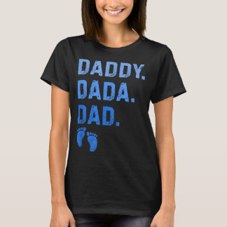 Camiseta Dad Dada Daddy Huellas de Bebé Hombres