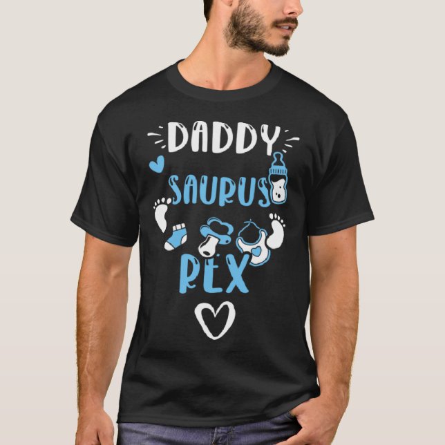 Camiseta Dad Daddy Saurus Rex  Baby Boy Sayings (Anverso)