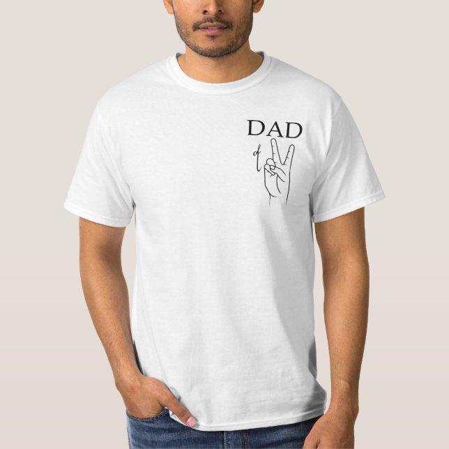 Camiseta DAD DE DOS, papá de gemelos, papá de tres (Anverso)