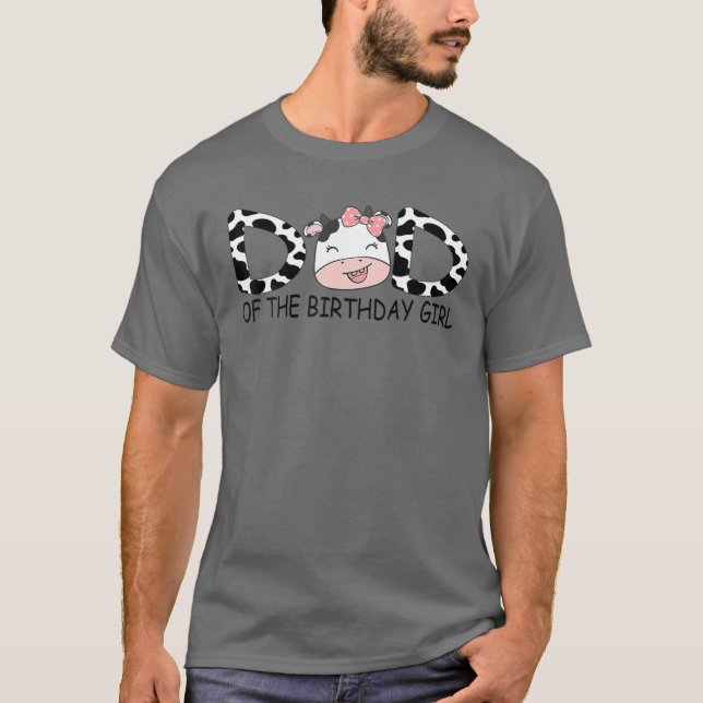 Camiseta DAD Del Cumpleaños De La Granja De Vaca Chica Prim (Anverso)