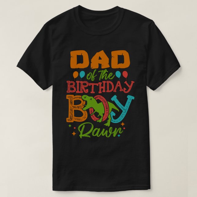 Camiseta DAD Del Niño De Cumpleaños Rawr Dinosaur (Diseño del anverso)