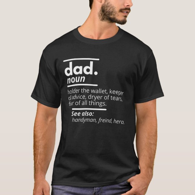 Camiseta Dad Dictionary Definition - Funny Fathers Day Gift (Anverso)