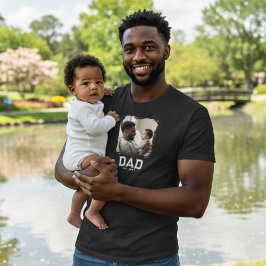Camiseta Dad Established Year Bold White Black Photo