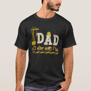Camiseta DAD Excavadora de Construcción Niños Familia a Jue