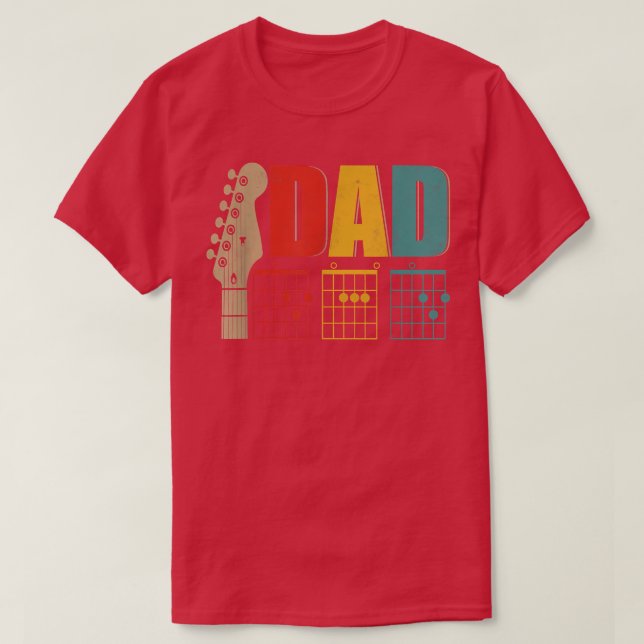 Camiseta DAD Feliz Día de los Padres Guay Papá Guitarista L (Diseño del anverso)