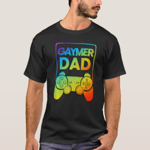 Camiseta Dad Funny Gamer Padre Colorful Rainbow Controller