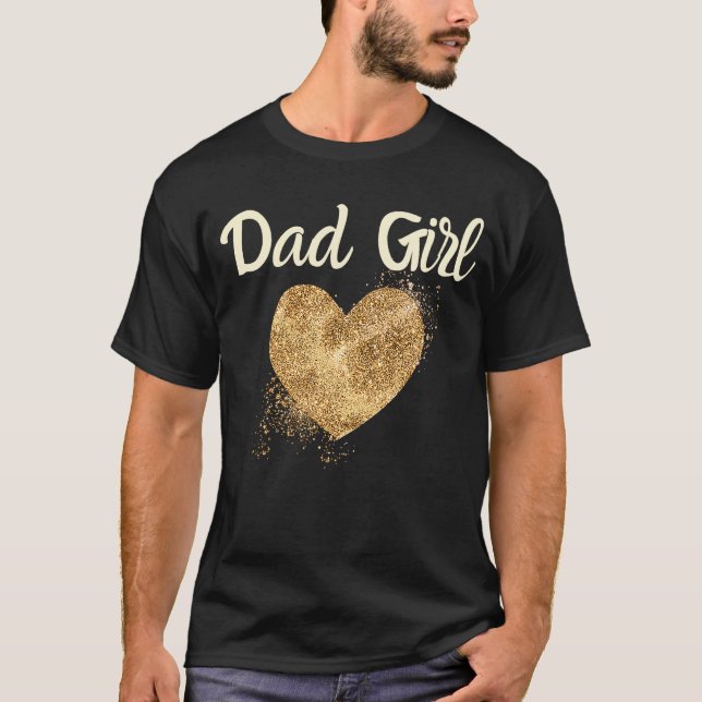 Camiseta Dad Girl Love Valentine's Day  Father To Daughter  (Anverso)