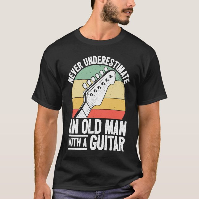 Camiseta Dad Guitar Player Grandpa Guitarist Old Man Guitar (Anverso)
