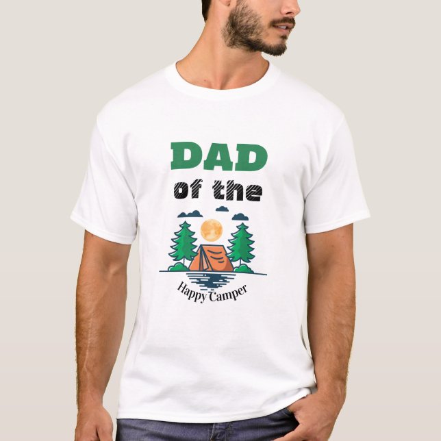 Camiseta Dad Happy Camper T-Shirt Kids Birthday Party (Anverso)