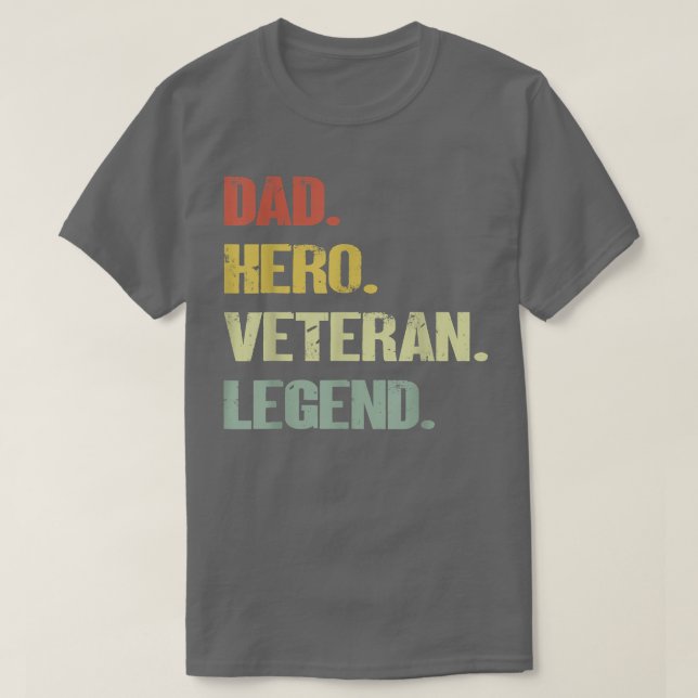 Camiseta Dad hero veteran legend  (Diseño del anverso)