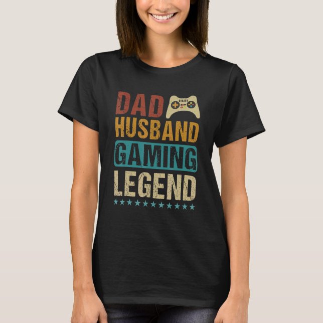 Camiseta Dad Husband Gaming Legend (Anverso)
