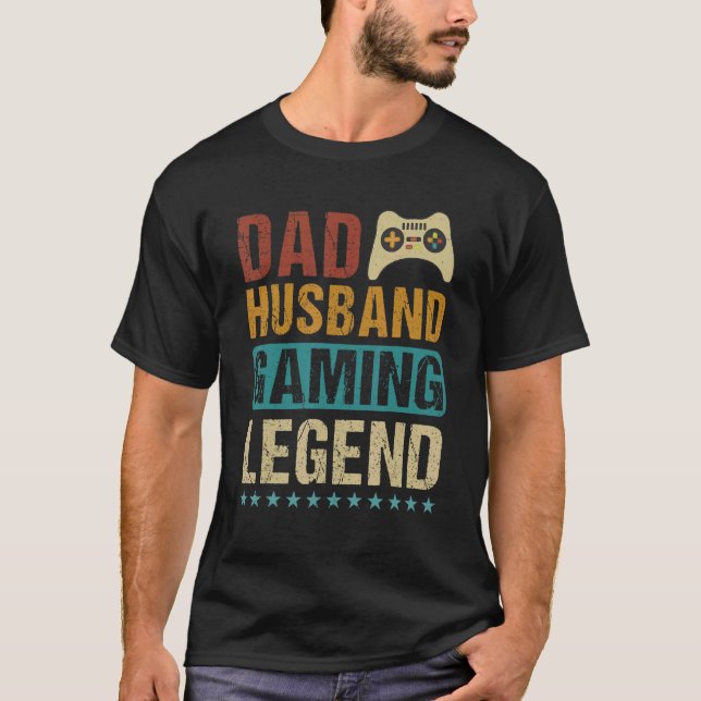 Camiseta Dad Husband Gaming Legend (Anverso)