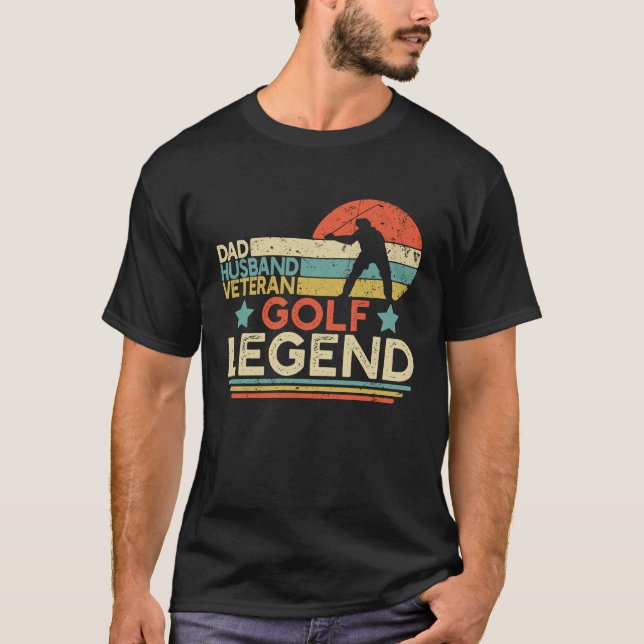 Camiseta Dad Husband Veteran Golf Legend Retired Military G (Anverso)