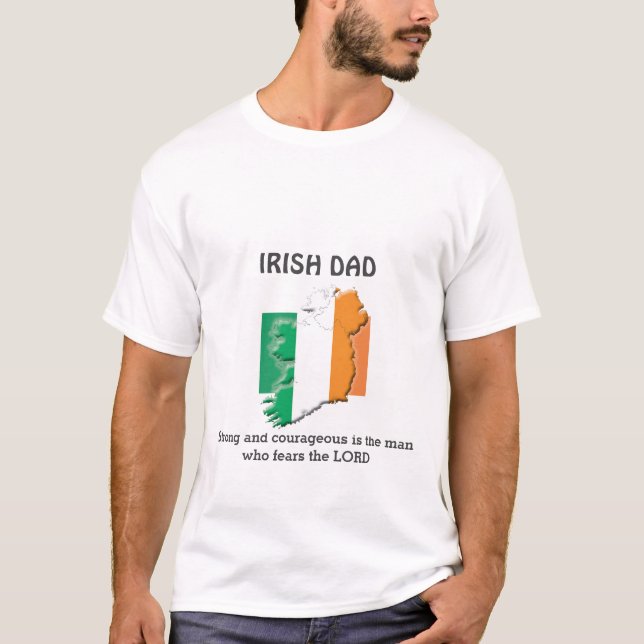 Camiseta DAD IRLANDESA Personalizada Fuerte Valiente (Anverso)