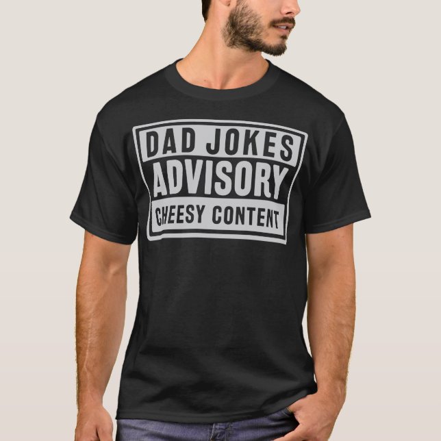 Camiseta Dad Jokes Advisory Cheesy Content Fathers Day (Anverso)